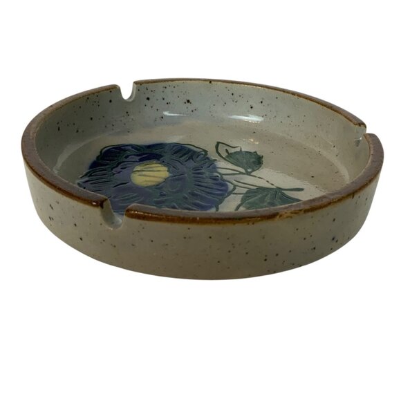 Vintage Otagiri Ceramic Ashtray  Floral Design Speckled Glaze Japan - Picture 7 of 7